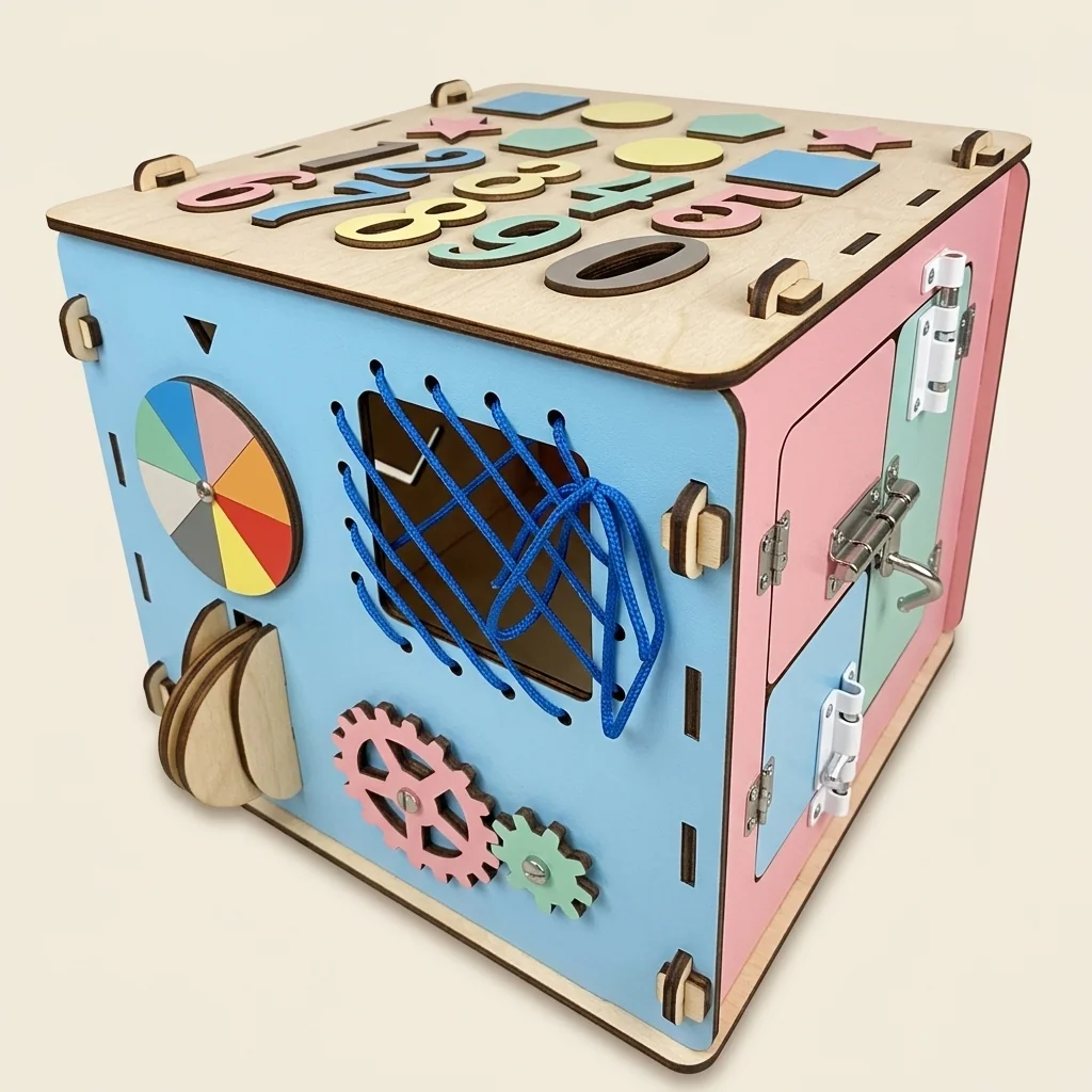 Cubo de actividades Montessori multifunción para niños