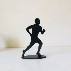 Trofeo silueta de corredor en negro