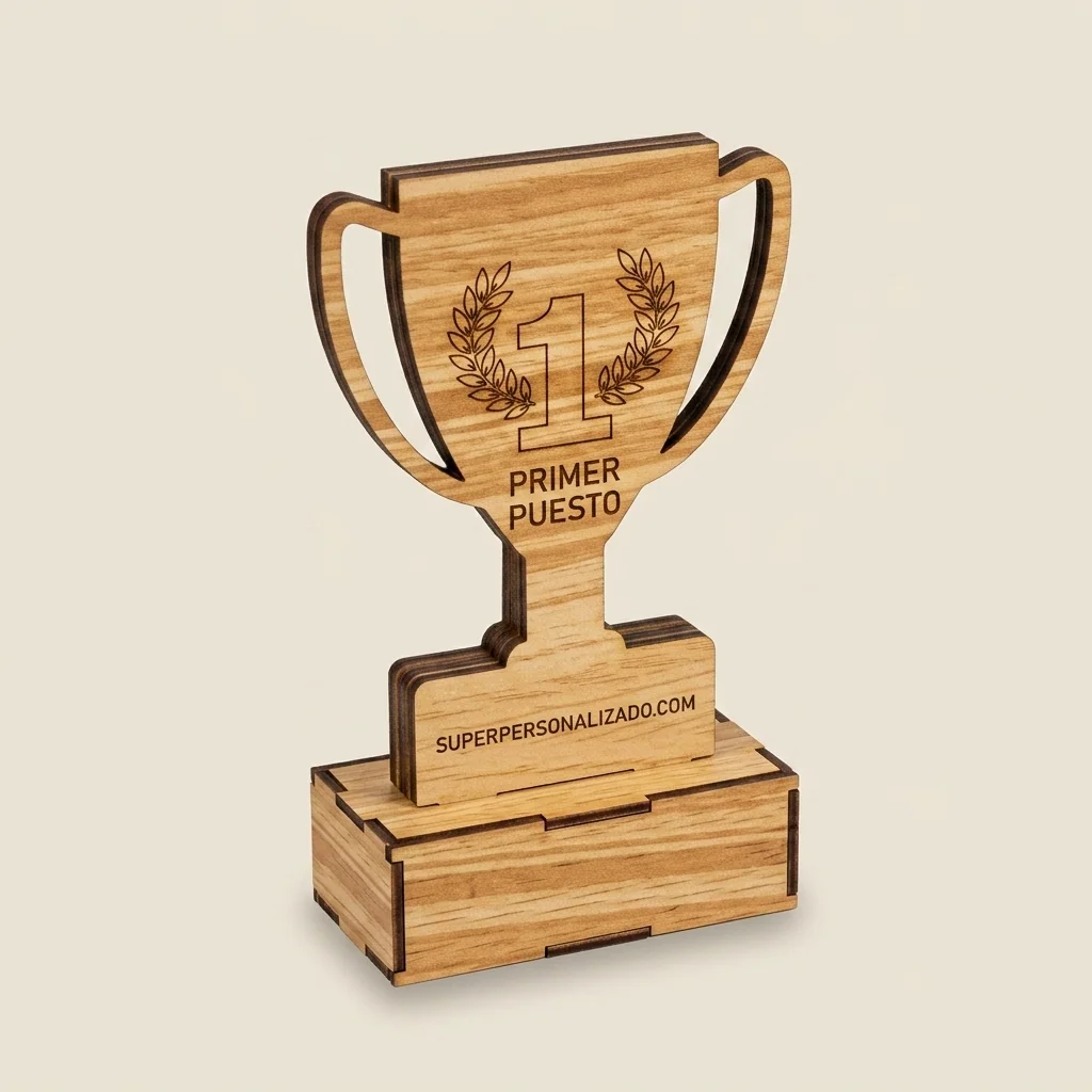 Trofeo copa 'Primer puesto' con laurel