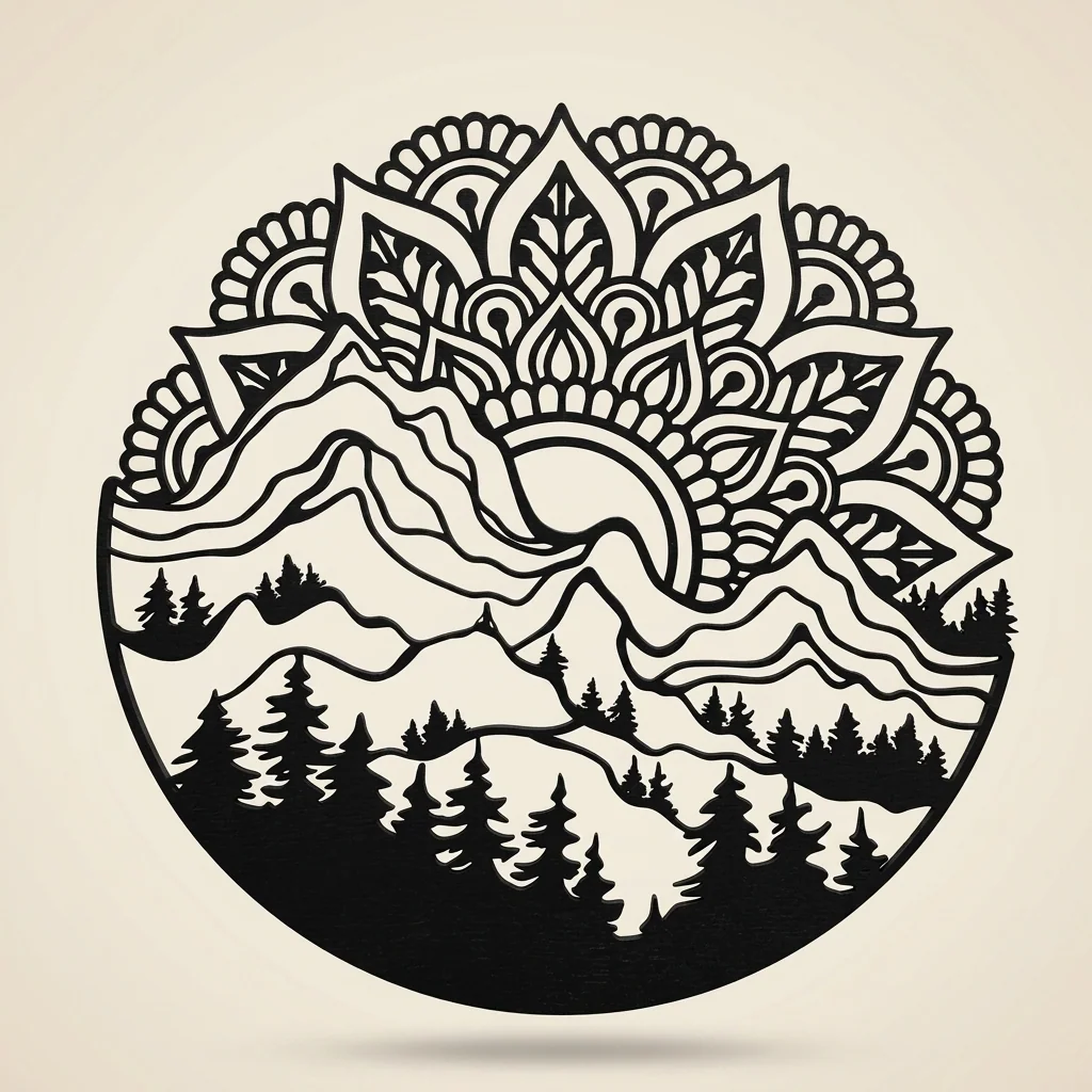 Mandala floral multicapa de pared