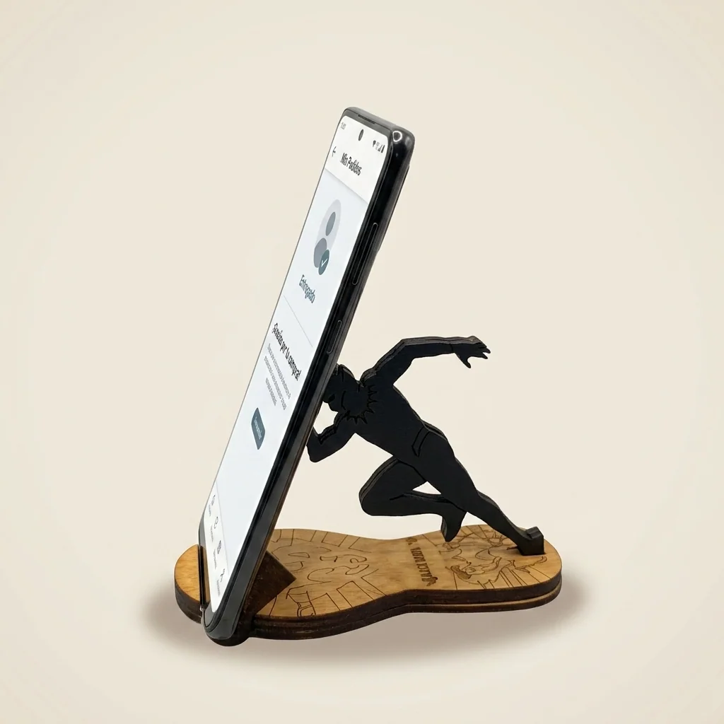 Soporte de celular con figura de corredor