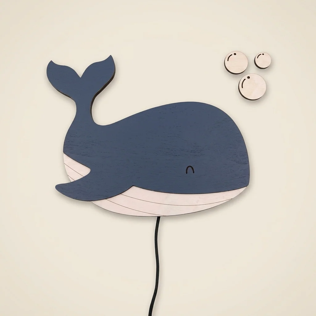 Lámpara de pared ballena infantil
